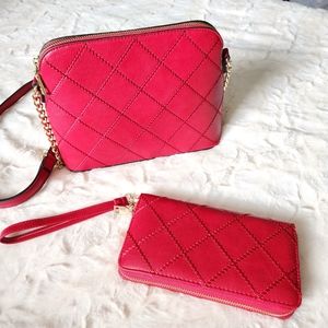 Red Diamond Purse & Matching Wallet, NWOT!